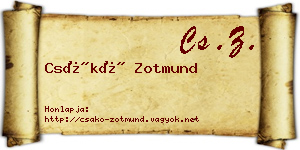 Csákó Zotmund névjegykártya